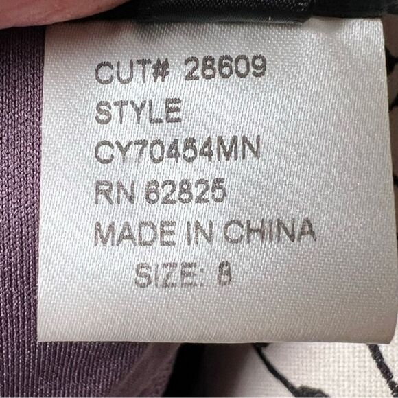 Tadashi Shoji Sz 6-8 Cocktail Dress Formal Pleated Midi Stretch Rose Purple - Picture 8 of 12